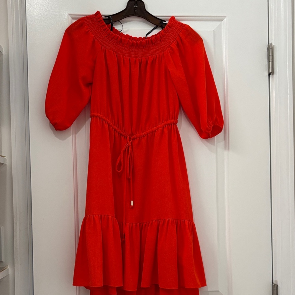 Vince Camuto Red Off-Shoulder Mini Dress